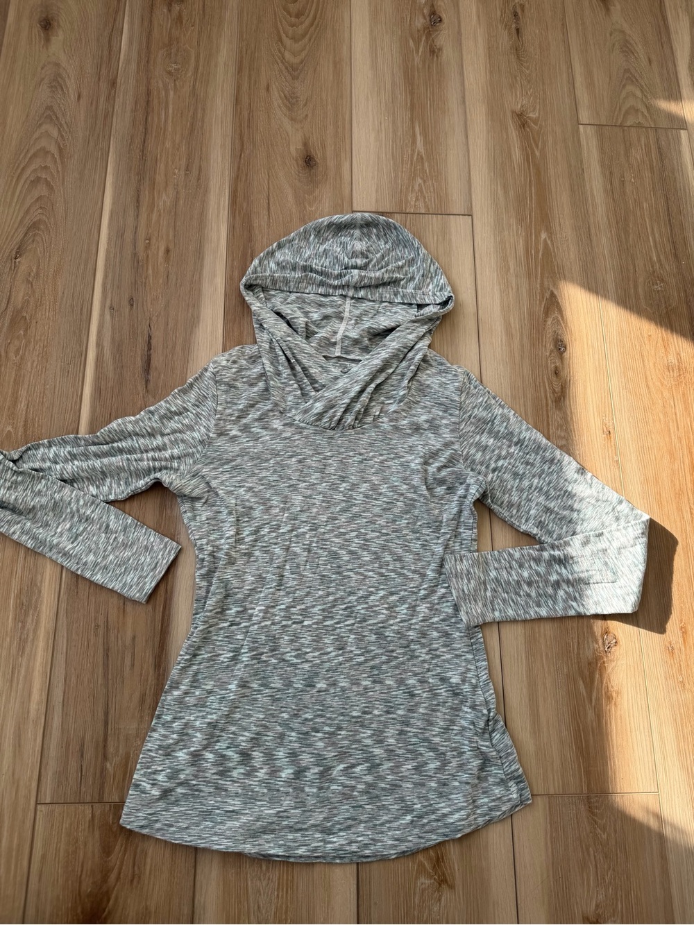 Columbia Women's Heather Blue & Gray Cowl Neck Hoodie Sweater